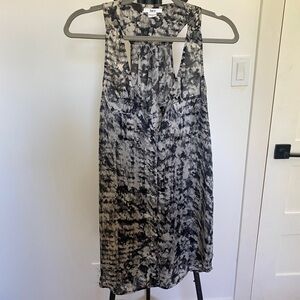 Bar III Gray Abstract Sleeveless Button Front Mini Dress